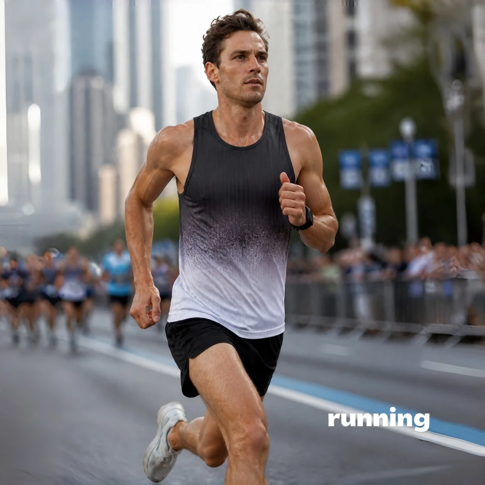 Men's Ultra Light Quick-Dry Marathon Singlet Tank Top Breathable Anti-Friction Sleeveless for Gym Yoga Running Workout