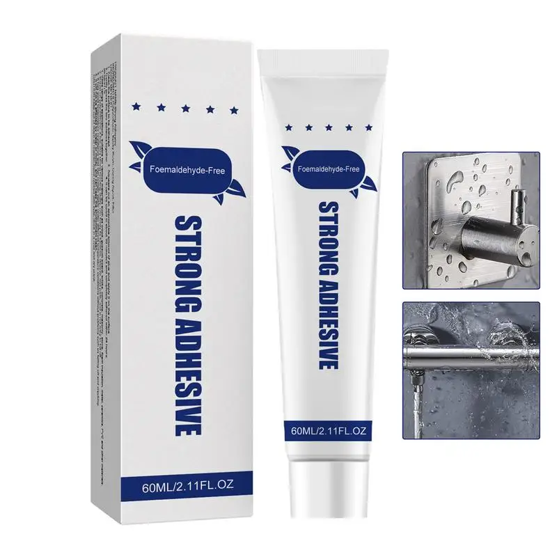 Pegamento adhesivo sin uñas, Super Glue, 60ml, multiusos, secado rápido, transparente, Invisible, resistente al agua, pegamento sin uñas pesado