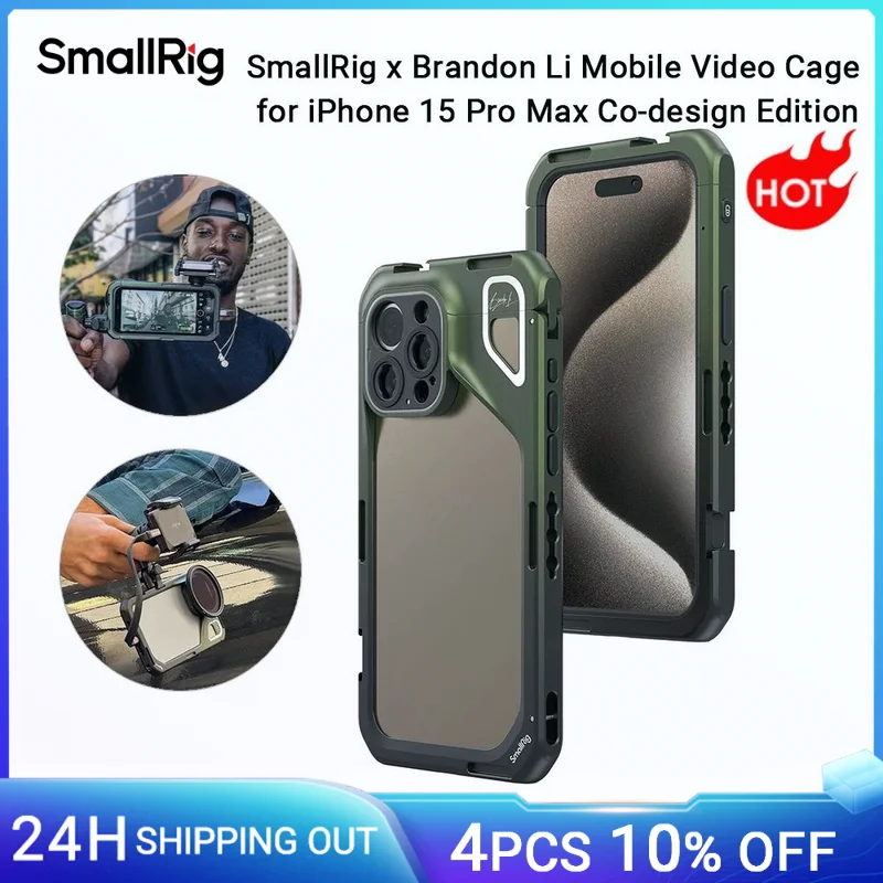 SmallRig x Brandon Li Mobile Video Cage for iPhone 15 Pro Max Co-design Edition Smartphone Video Case for Videography/YouTube