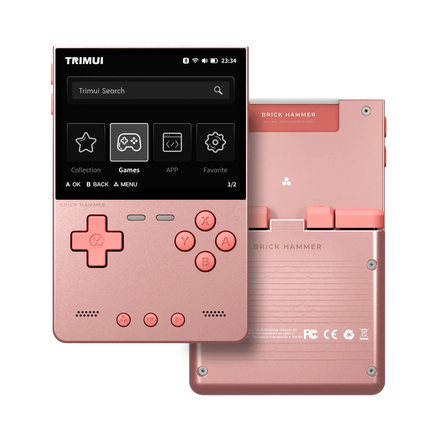 TRIMUI BRICK Hammer Handheld Game Console 3.2''IPS Scherm CNC Aluminium A133P Linux OS LED Verlichting Gratis Keycap Palyer Gift - afbeelding 2