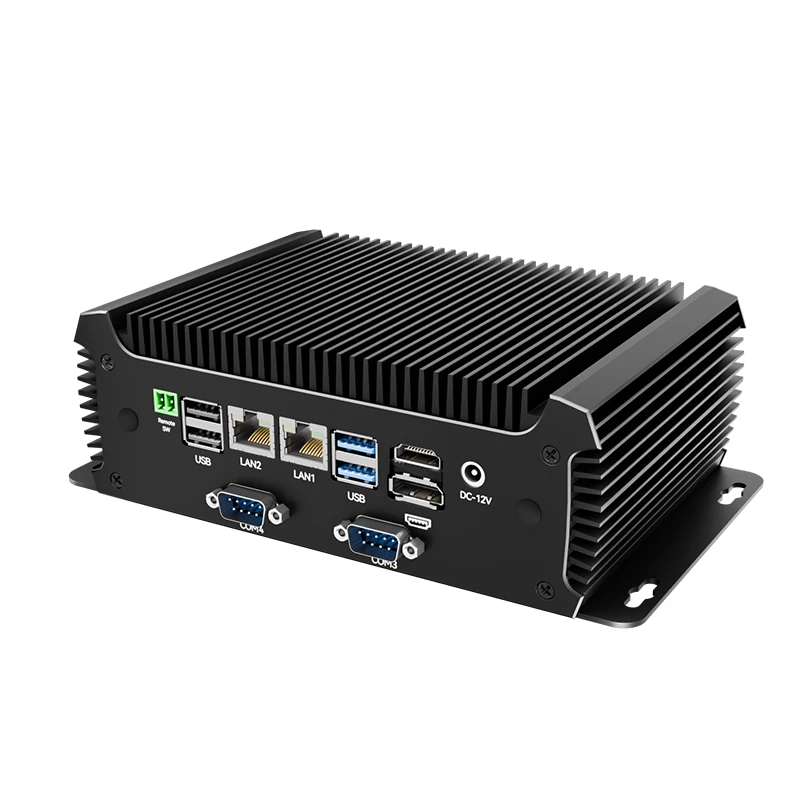 كمبيوتر صناعي بدون مروحة Intel Core i5-6300U 4x COM RS232 RS485 2xGbE 4G 5G LTE WiFi Windows11/10 Linux ATX مفتاح الطاقة عن بعد #1