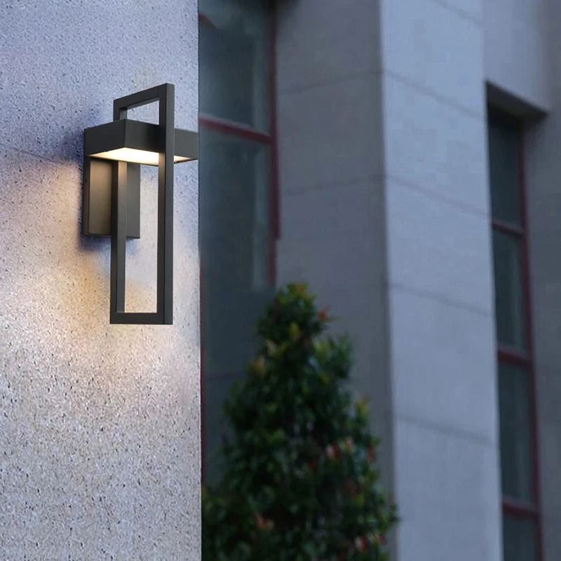 Mountain Pattern Wall Lamp Black Metal Frame LED Wall Sconce Indoor Outdoor Waterproof Light For Villa Corridor Courtyard Decor