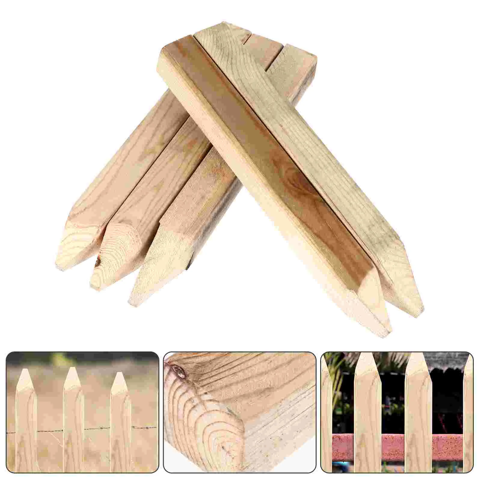 

5 Pcs Wood Pile Measurement Stakes Ground Wooden Posts Garden Fence The Supplies