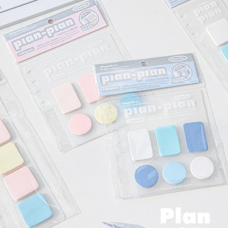 120sheet/set Cute Detachable Sticky Notes Colored Sticky Student NotesStationery Writing Pad Student Supplies