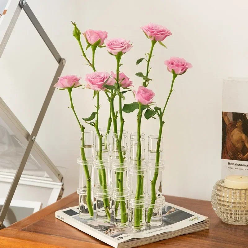 

Transparent Glass Vase Aqua Flower-arranging Light Luxury Small Vase home decor office decoration