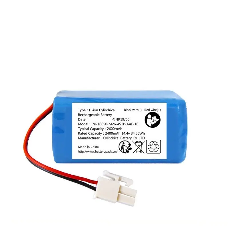 

INR18650-M26-4S1P-AAF-16 2400mAh 14.4V Sweeper Rechargeable Lithium Battery Pack