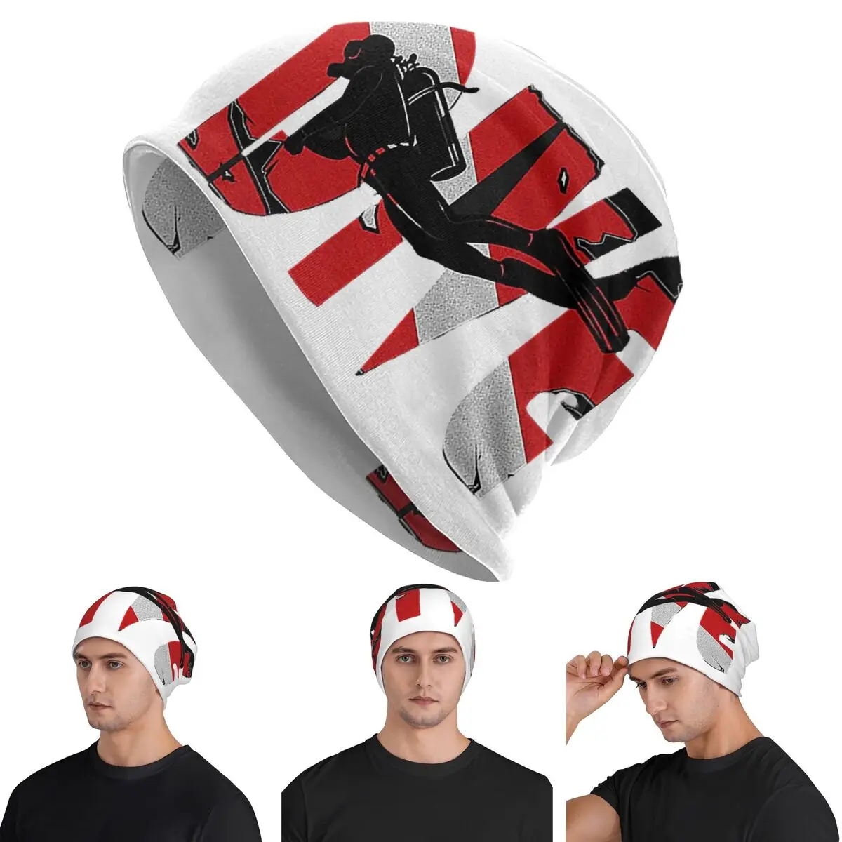 Scuba Diving Dive Diver Sea Snorkeling Sports Warm Knitted Cap Hip Hop Bonnet Hat Autumn Winter Beanies Hats for Men Women Adult