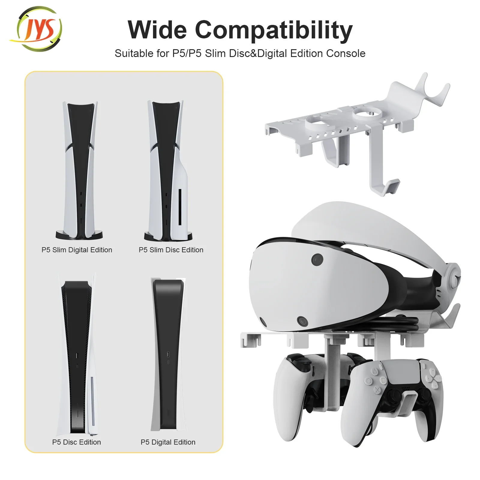 For PS5 slim host top VR storage bracket for VR2 handle rack with 1to2 magnetic suction charging wired