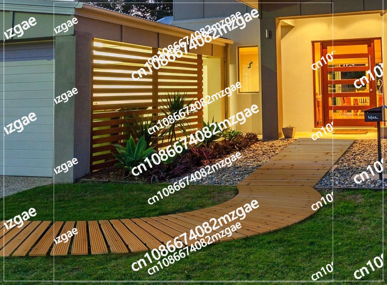 Solid wood garden path Outdoor floor Garden path Garden floor Party walkway