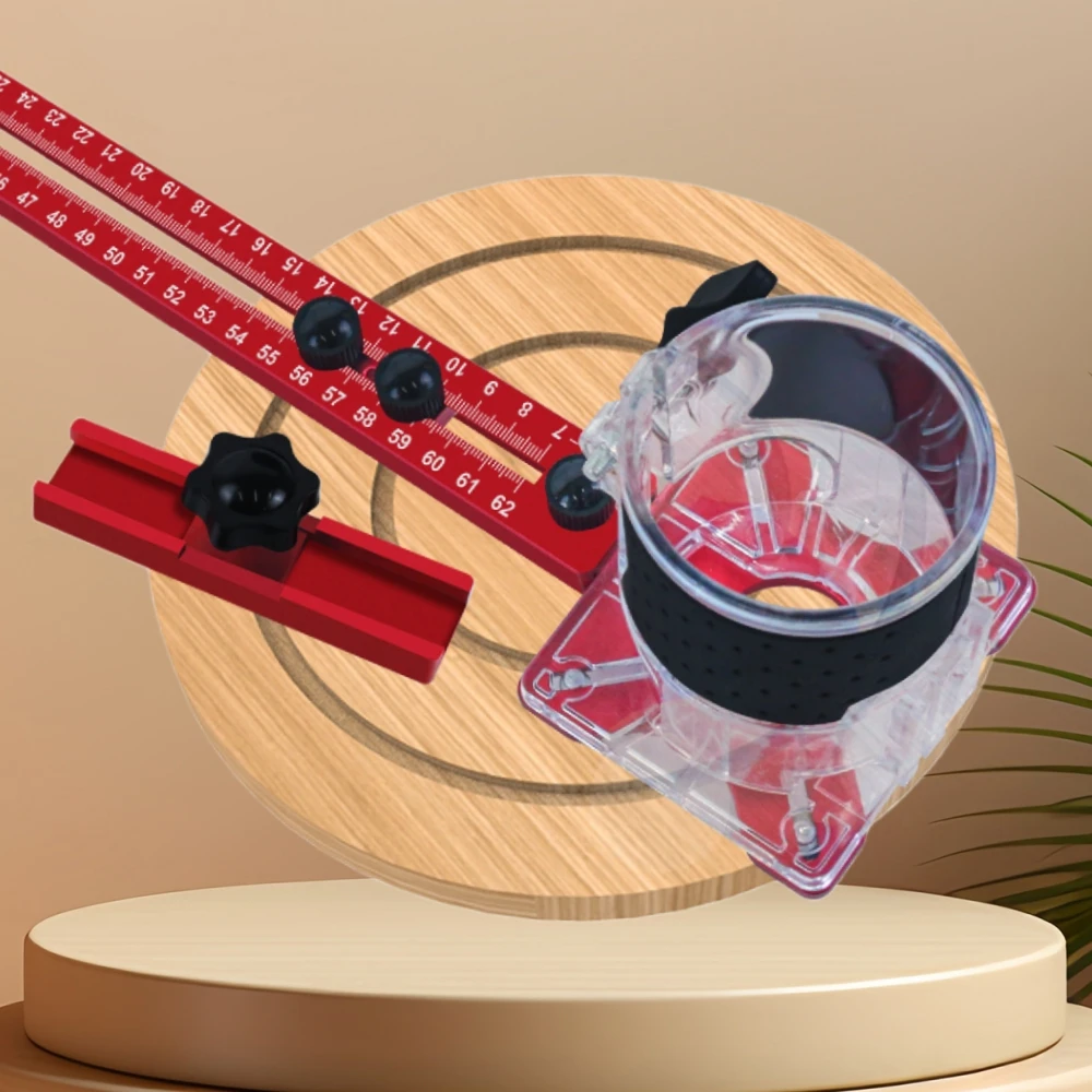 

Router Circle Cutting Jig Woodworking Cutting and Milling Circular Auxiliary Tool 3 in 1 Router Milling Groove Bracket Aluminum