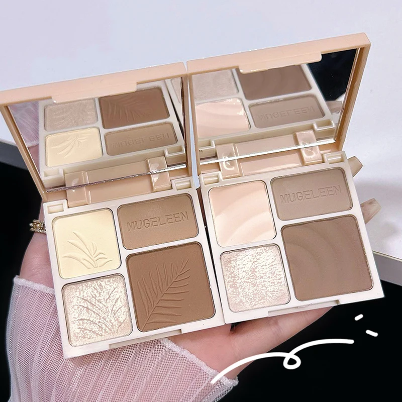 Palette à reflets pour quatre documents, ombre pour le visage, éclat durable, contour éclaircissant, poudre scintillante, cosmétiques 3D de l'Antarctique, 256, 1PC