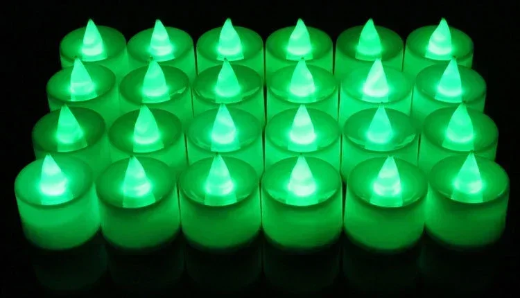 1-50Pcs Colorful Flickering Flame LED Candles Light Battery Powered Flameless Simulation Light For Wedding Christmas Home Decor