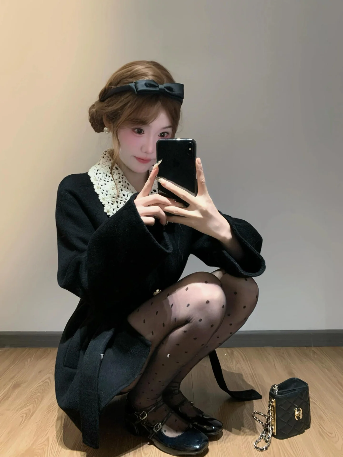 

Женское зимнее шерстяное пальто с воротником-стойкой длиной миди, верхняя одежда из искусственного меха для поездок на работу, облегающий крой