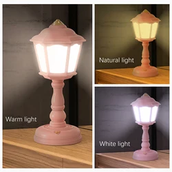 Retro LED Desk Lamp,Small Touchable USB Rechargeable Night Light, Eye Care Decorative Atmosphere Lighting For Bedroom Gift