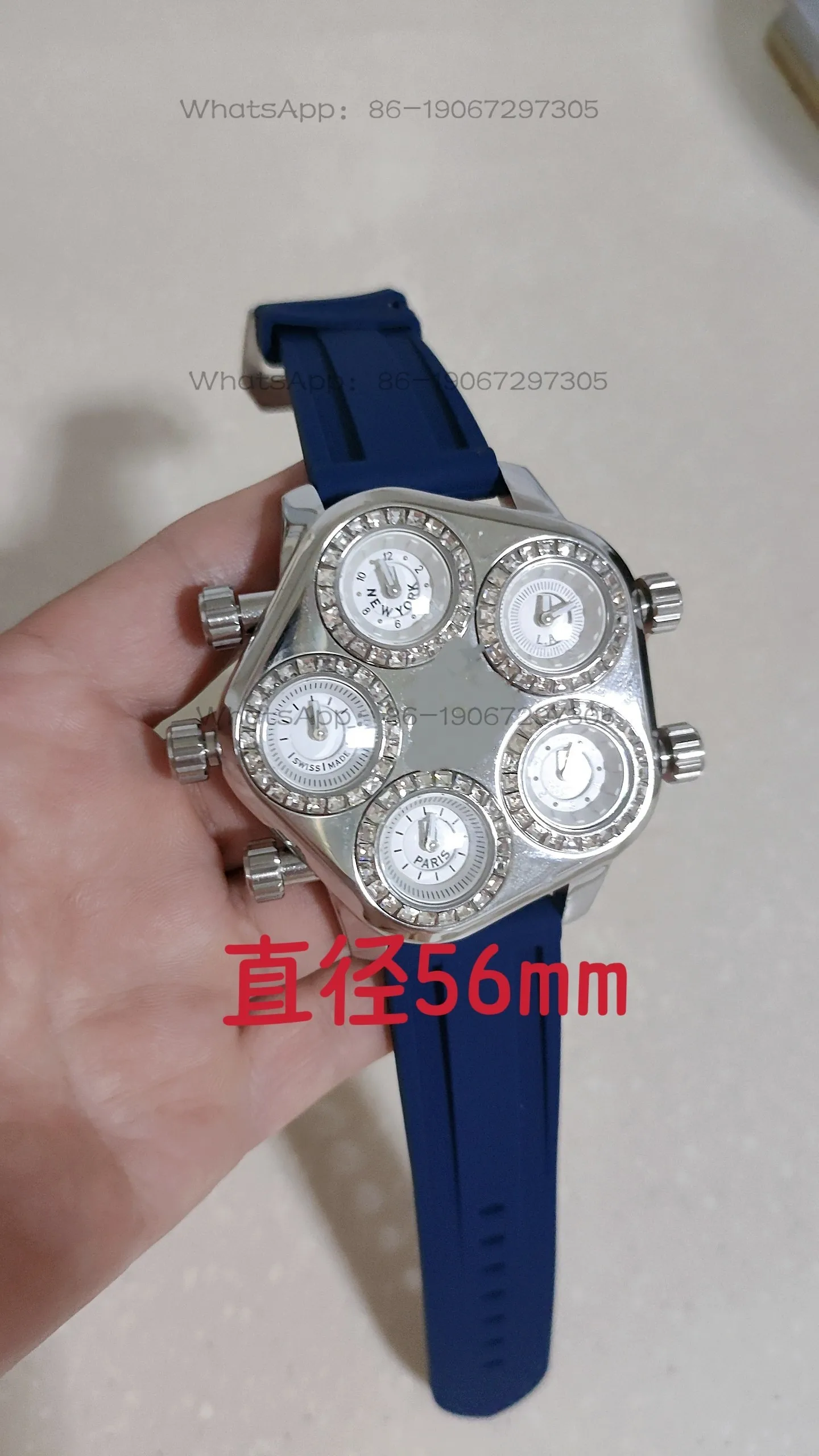 

Large Plate Multi-time Zone Quartz Large Plate Couple Internet Celebrity Silicone Tape Boys and Girls Silicone Tape Watch