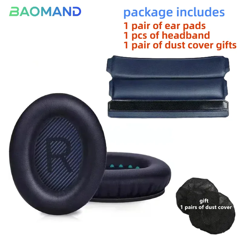 1 مجموعة استبدال بطانة للأذن وسادات الأذن عقال ل BOSE QC35 ل QuietComfort 35 و 35 II سماعات رغوة الذاكرة غطاء وسادة الأذن