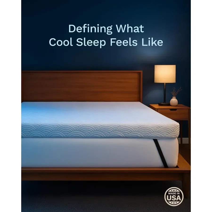 Active Cooling 4 Inch Memory Foam Mattress Topper for Queen Size Beds, Gel-Infused Foam, Charcoal Gray, Heat-Regulating Ventila