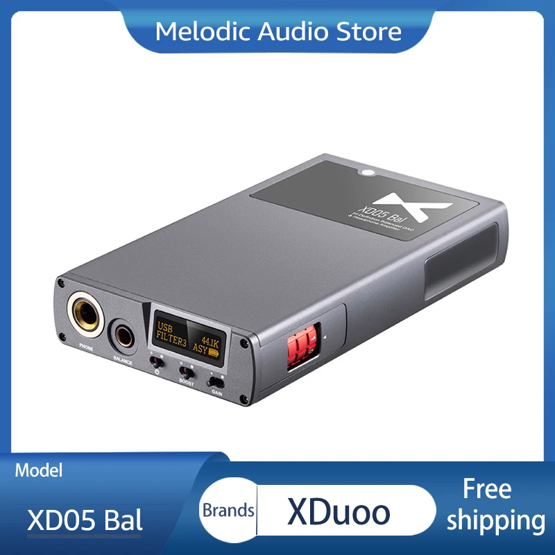 

XDUOO XD05 Bal HIFI Bluetooth 5.1 Portable Decoder Headphone Amplifier AMP XD-05 Bal DAC Dual ES9038Q2M 1000mw Output Power