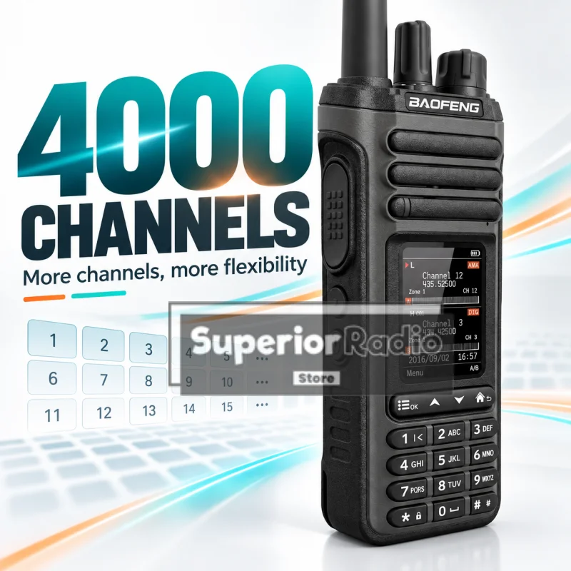 Baofeng DM-36 DMR Digital Radio Walkie Talkie Dual Time Slot 4000CH Bluetooth Programming Audio Man Down AES256 Recording FM AM