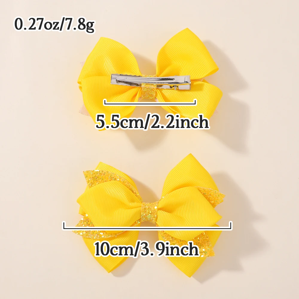 2 шт. новые бантики с блестками, заколки для волос для девочек и детей, блестящая заколка для волос, модные головные уборы, головной убор, детские аксессуары для волос, подарки, оптовая продажа