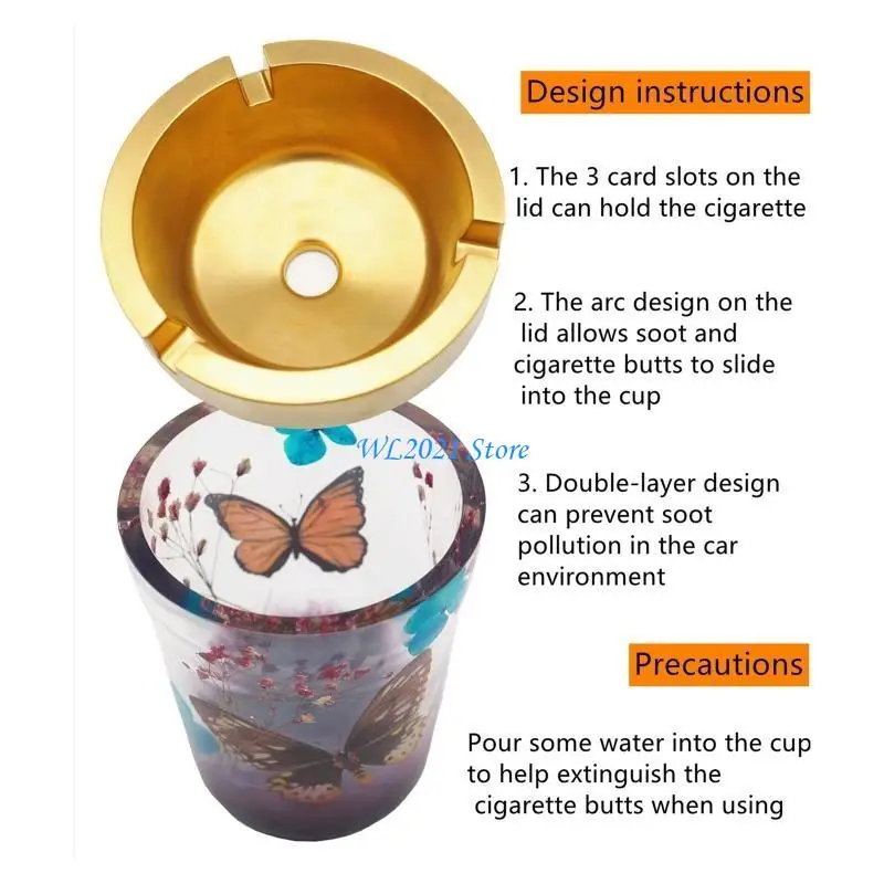 قوالب كوستر منفضة سجائر من السيليكون G5GC مع 3 فتحات لديكور حامل مؤخرة السجائر