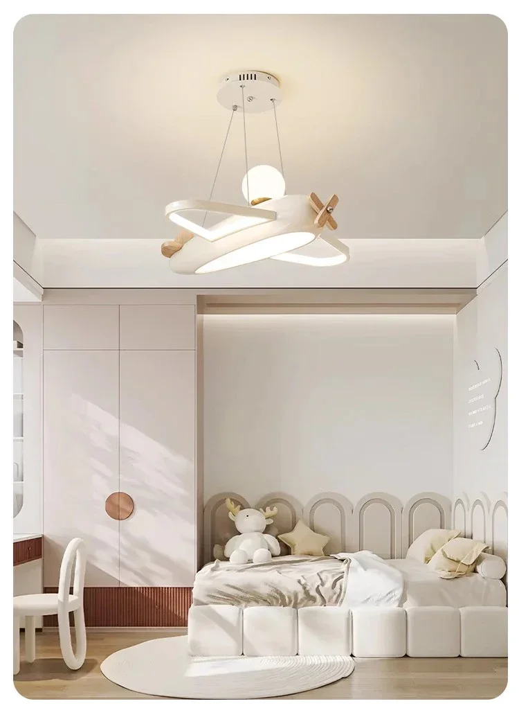 Flugzeug Deckenleuchte Cartoon Kinder Deckenleuchte Kreatives Design Led Weiß Lampe Wohnzimmer Esszimmer Baby Kinderzimmer Zimmer Dekor Lampe – Detail 4