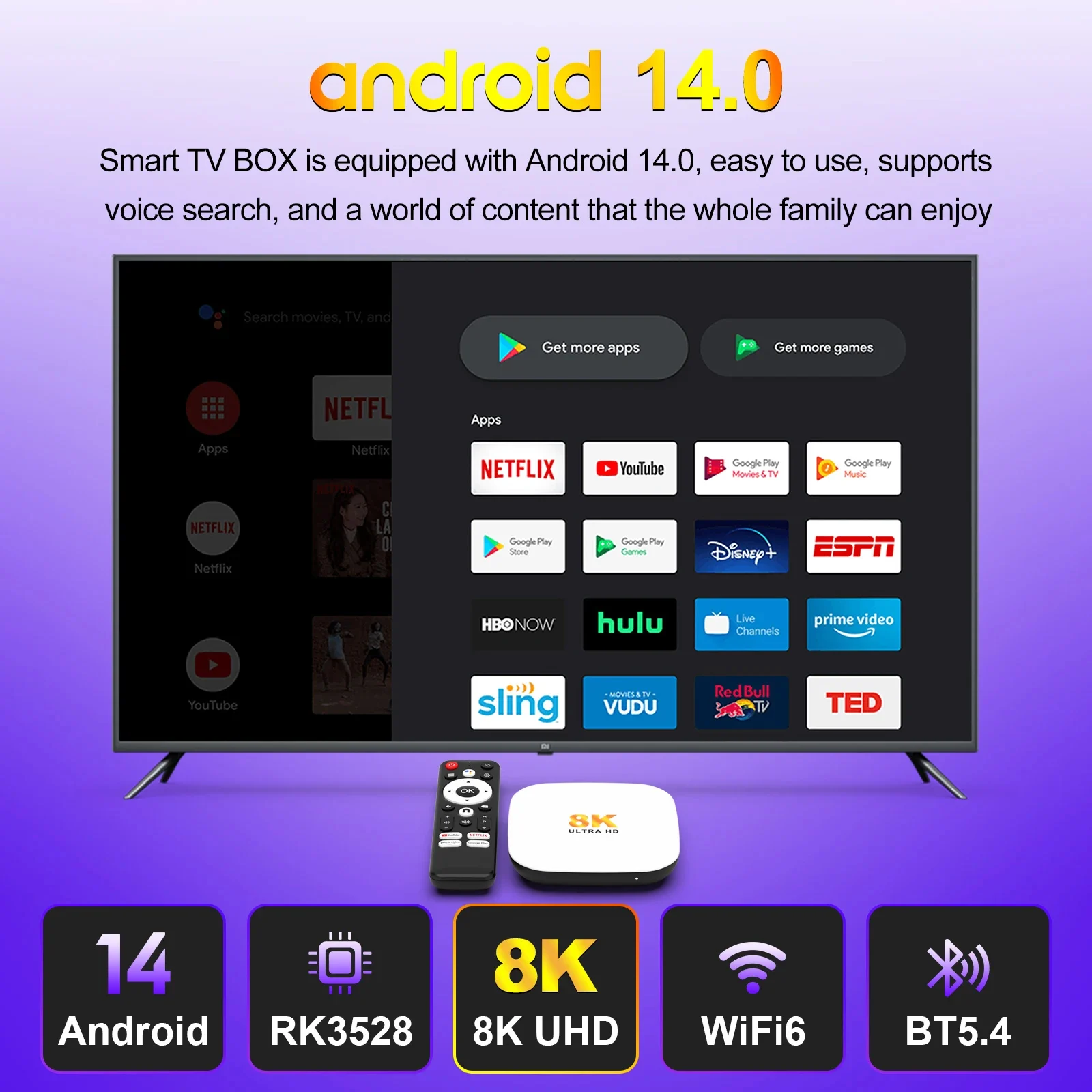 WOOPKER Smart TV Box H96 MAX M2 PLUS Rockchip RK3528 8K WiFi6 BT5.4 Google Voice Assistant Медиаплеер 2025 Новейшая телеприставка