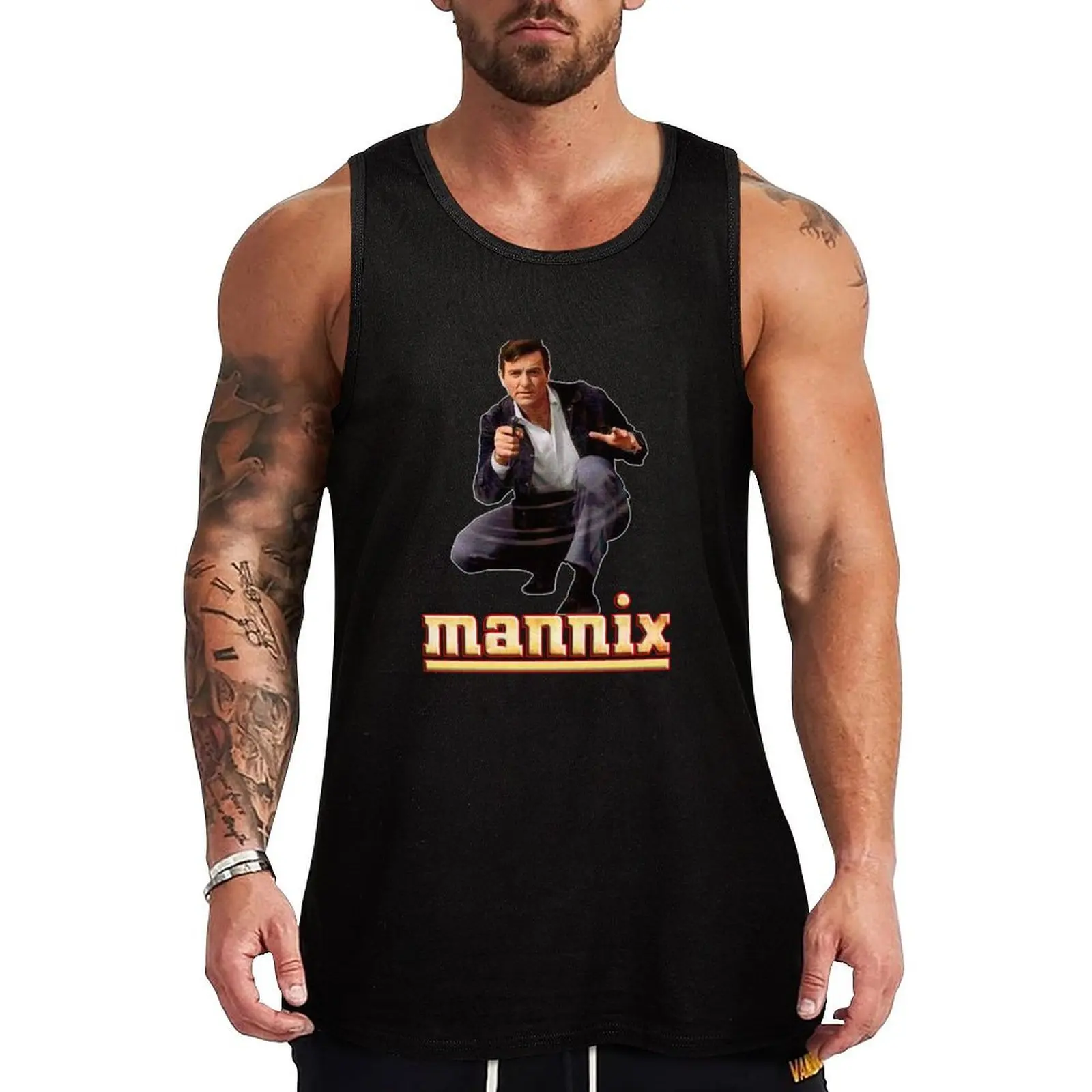Camiseta Deportiva Retro Vintage Mannix, Estilo Años 60 y 70, Sin Mangas, de Secado Rápido, para Entrenamiento
