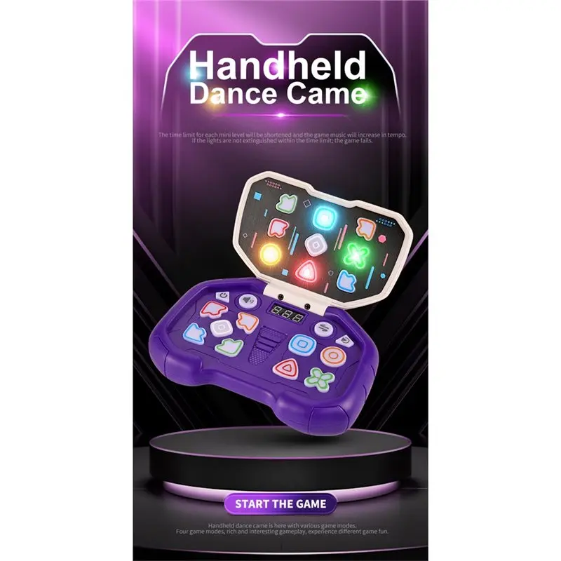 Rhythm Master Kids Training Game Machine-Flip Handheld Dance Mat Level Challenge, Stress Relief Functionality