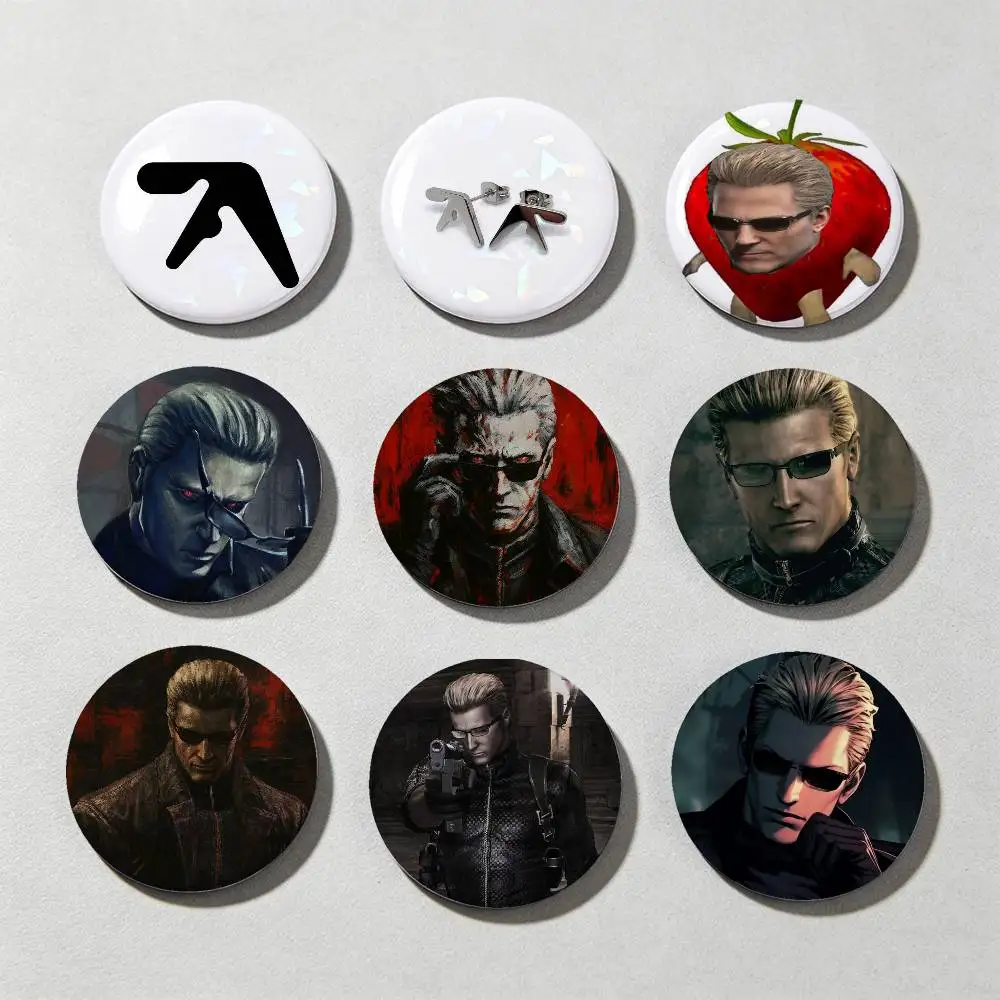 A-Aphex Twin Laser diamond texture Button Pins Tinplate Brooches Cartoon Creative Badge For Backpack Clothes Decor