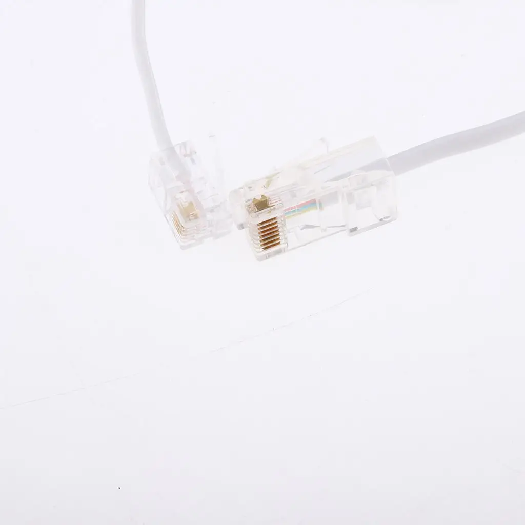 RJ11 Male to Male Telephone Cable 3 Meter White Plastic Extension Cord for Landline Phone and Home Office Setup