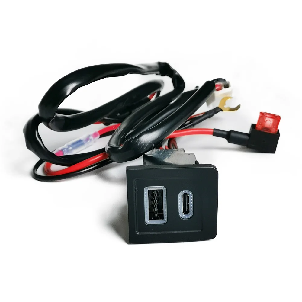 Obrázek 6: 12V/24V auto dvojí nabíječka nástrčkový QC3.0 USB PD typ C nabíjení vývod energie adaptér telefon nabíječka odpovídat pro multivan T5 2003-2009