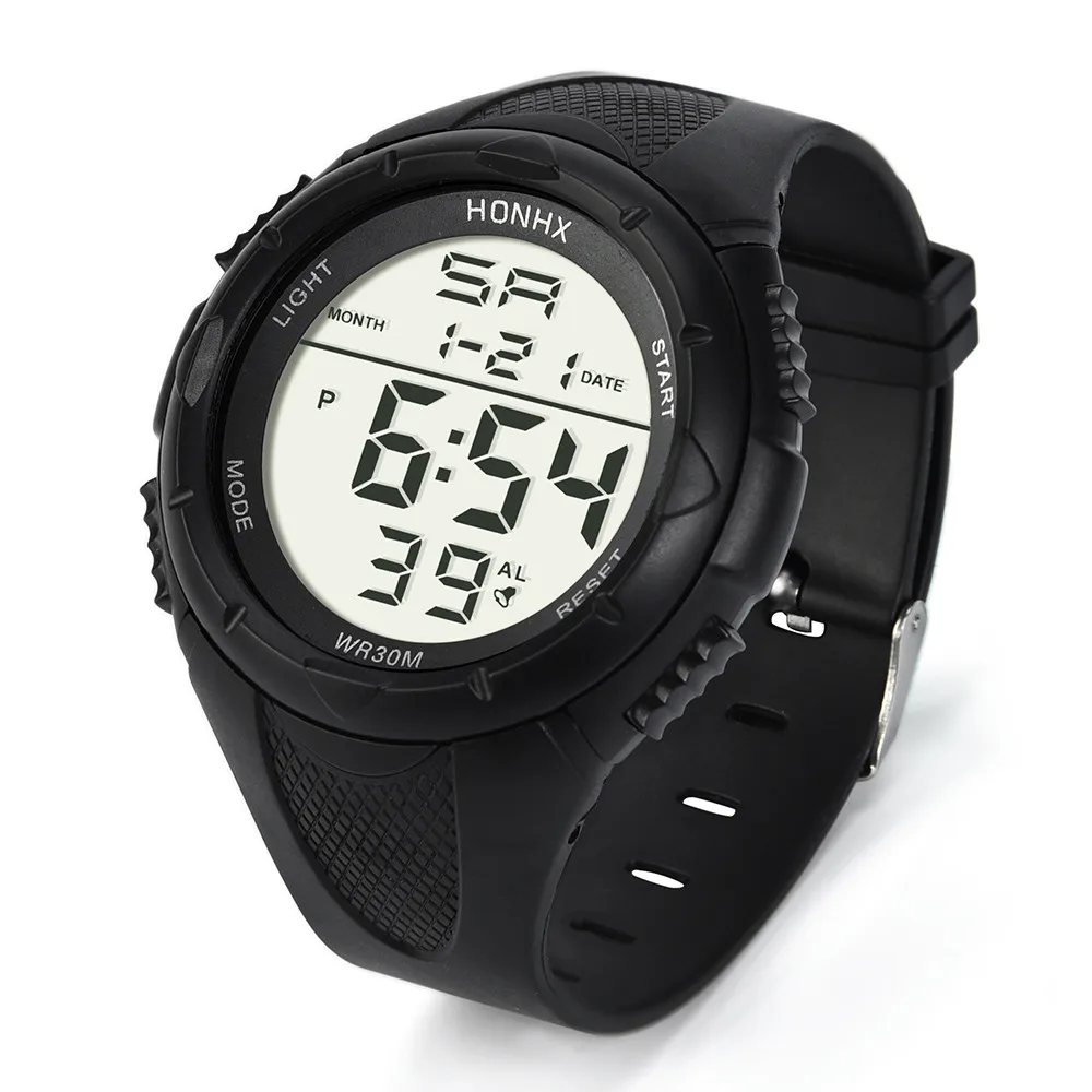 رقيقة للرجال أزياء الرجال LED الرقمية إنذار الرياضة ووتش سيليكون كوارتز ساعة اليد Ga-2200