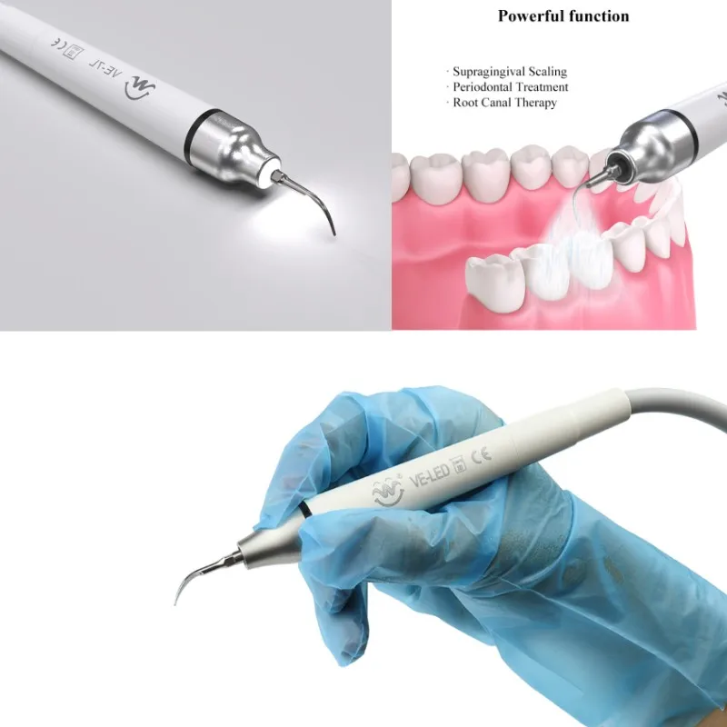 VVDental Dental 3 Models Scaler Handle Fit EMS/WOODPECKER/SATELEC Tail Line Able Sterilized 134C°Dentistry Handpiece Tools