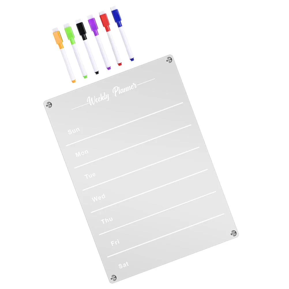 

Three-dimensional Magnetic Transparent Acrylic Weekly Plan Note Message Board Erasable Refrigerator Planner Whiteboard