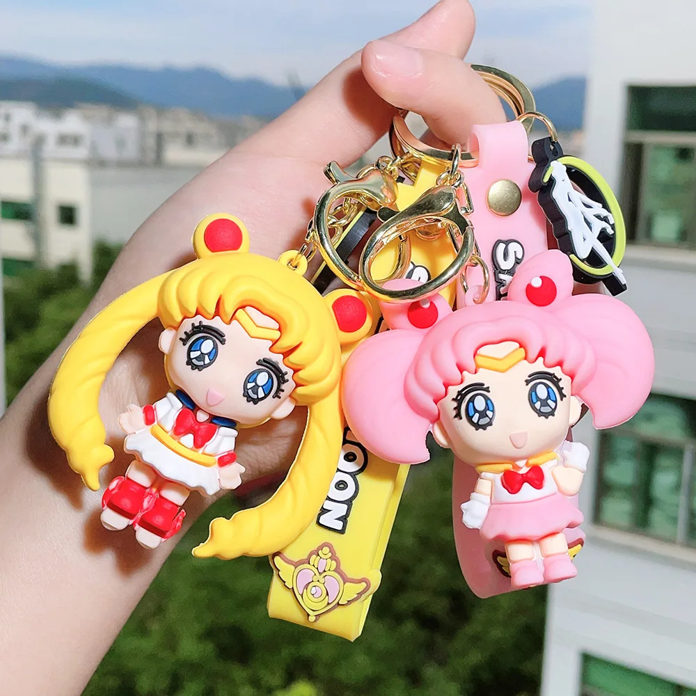 

Anime Sailor Moon Characters Keychain, 5 Styles Cute Q Version Pvc Key Ring, Collectible Bag Charm Decor Gift for Girls