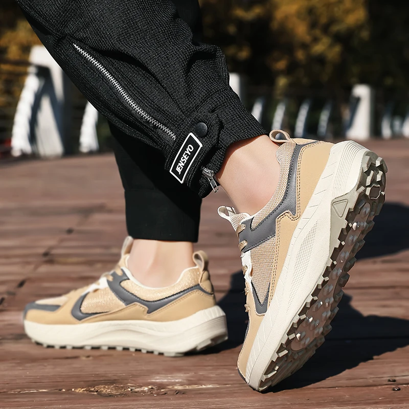 New model Best selling Mens casual shoes Thick sole Breathable Durable Shock absorbing Casual Comfortable Anti slip Stable grip