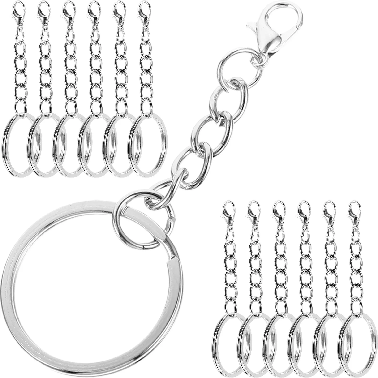 100Pcs Rust Resistant Metal Keychain Hook Tough Lightweight Key Chain Clip for Keys Door Keys Backpack Belt Key Storage
