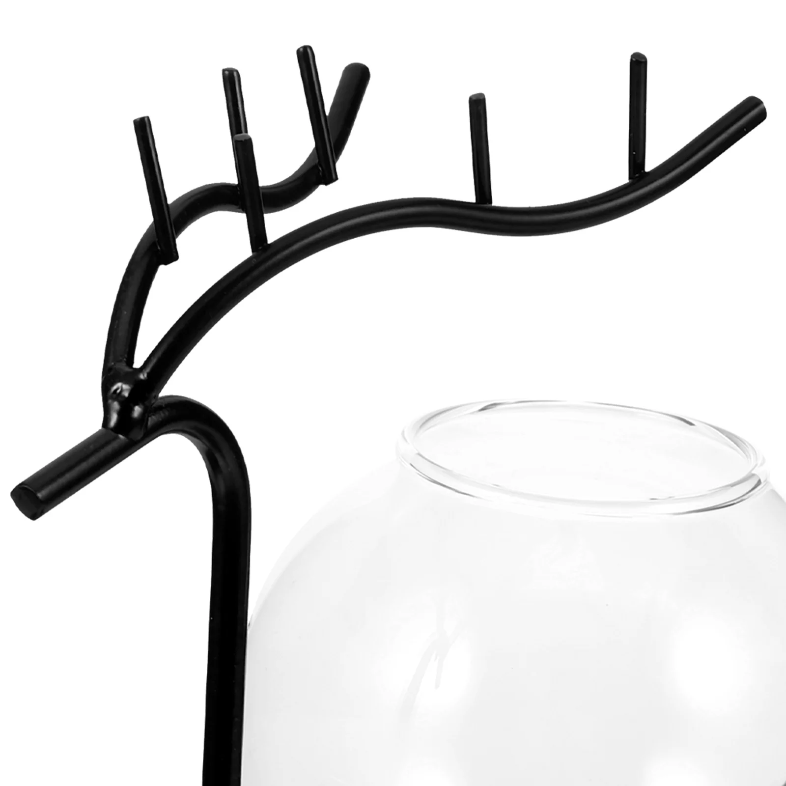 

Iron Flower Stand Hydroponic Glass Vase Small Transparent Vase Multi- Ornament Science Home Decor
