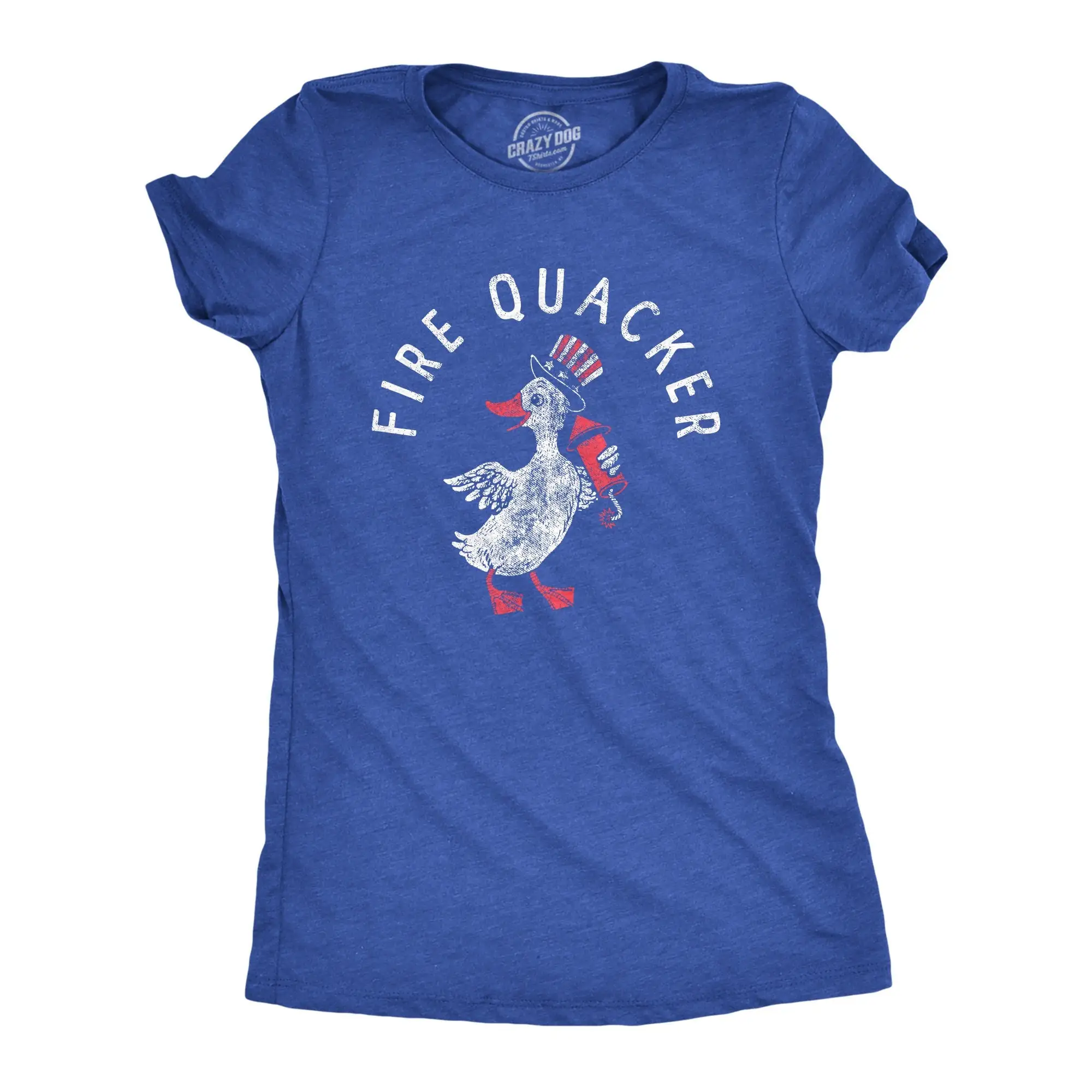 Fire Quacker Pun T Shirt Duck Firecrackers Fireworks Summer Funny 4Th Of July Usa America