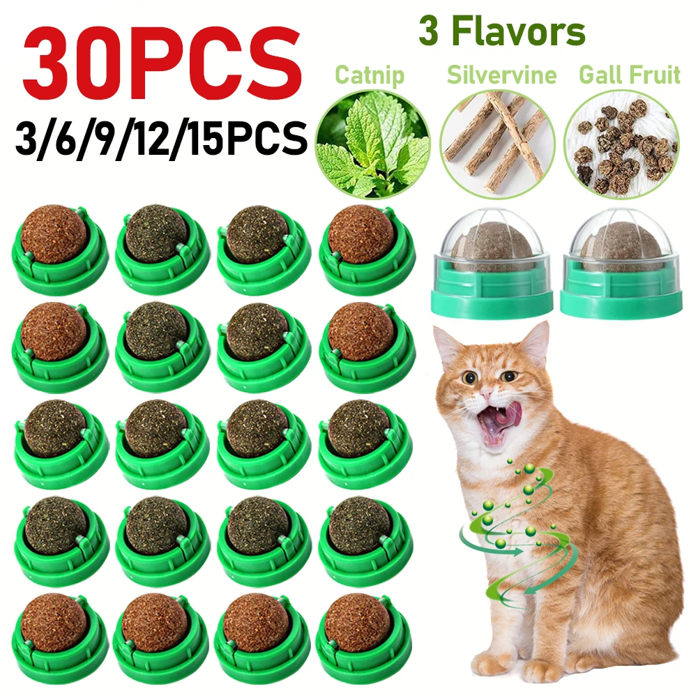 لعبة كرة على حائط النعناع البري الطبيعي للقطط ، حلوى ، كرات طبيعية صحية ، تعزيز الهضم ، وجبة خفيفة من أعشاب القطط ، 3-30 #2