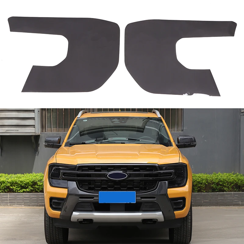 Para 2023-2024 ford ranger ranger farol filme, adesivo de mudança de cor do farol do carro, acessórios de decoração exterior 2 peças