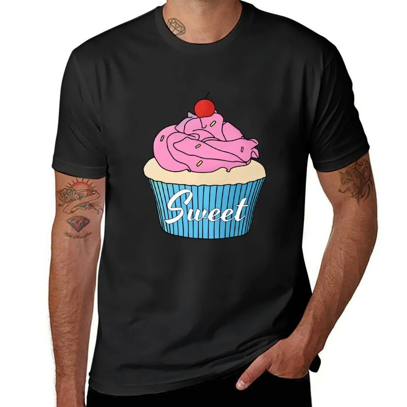 Sweet Cupcake T-Shirt sports fans tops heavyweights oversized T-shirts for men cotton