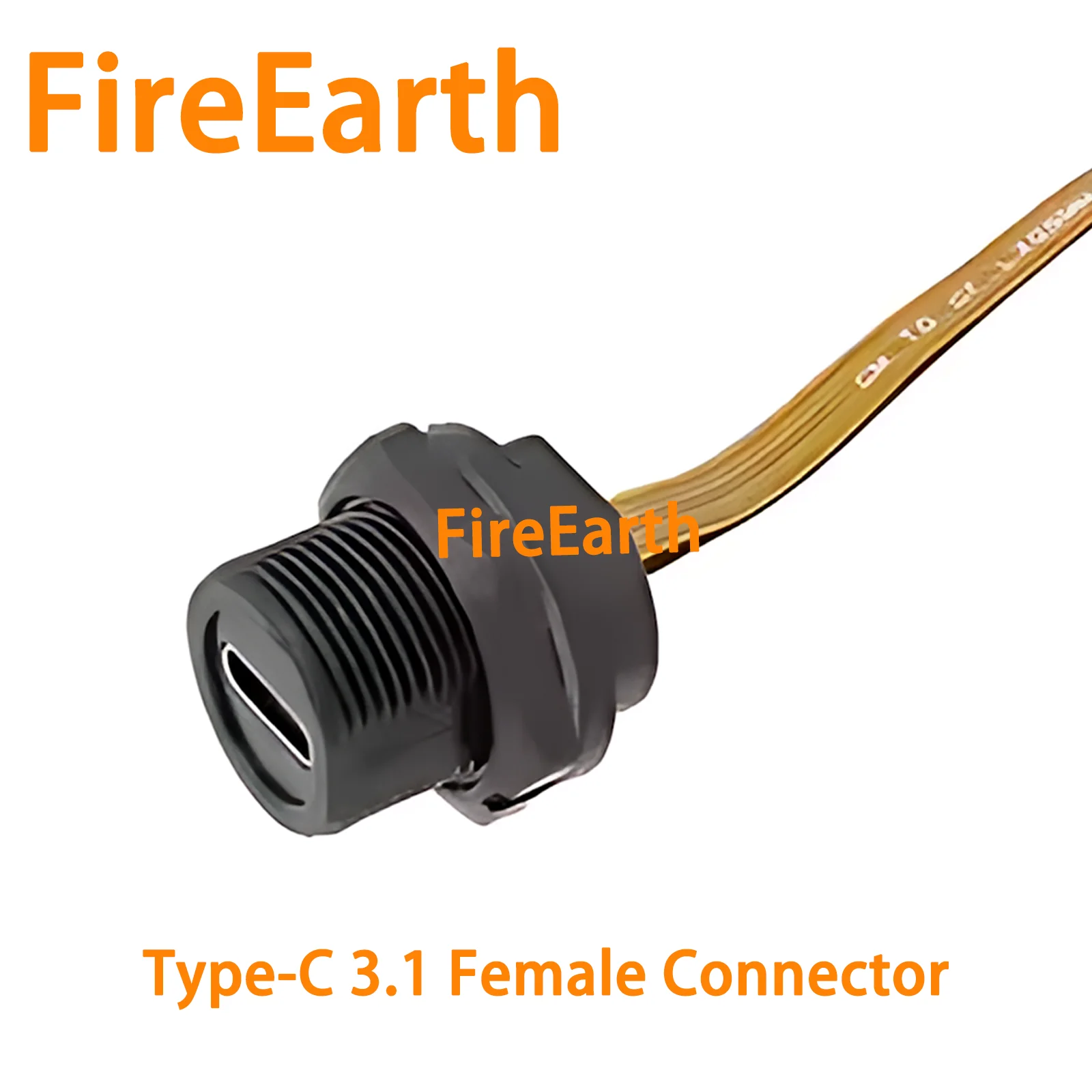 Waterproof Type C to C 3.1 Extension Cable Threaded Rear Panel PFC Flat Female to Male Cable Converter