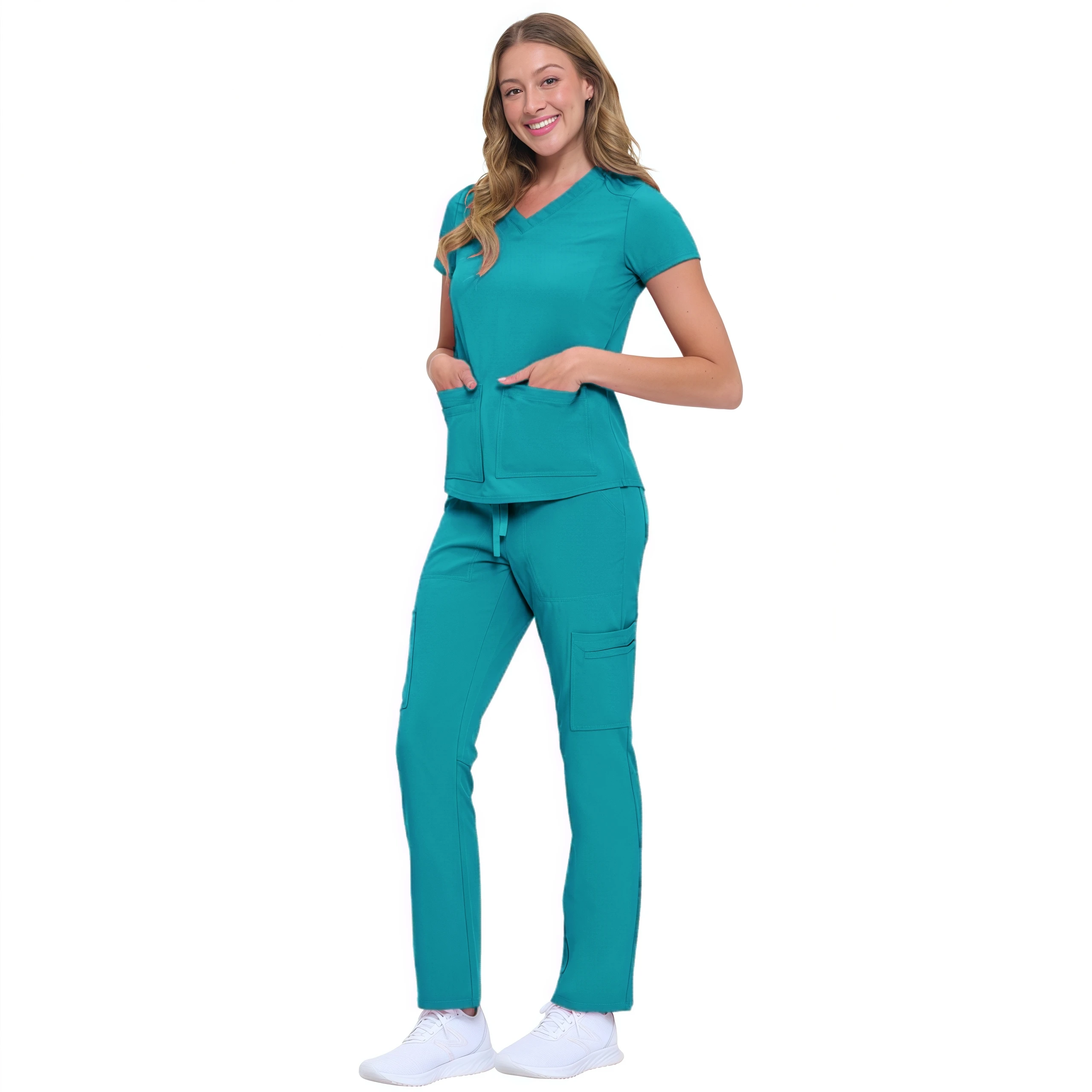 New Women Scrubs Uniform Sets Medical Hospital Dental Clinic Surgical Clothes Doctor Nurse Accessories Beauty Salon Workwear