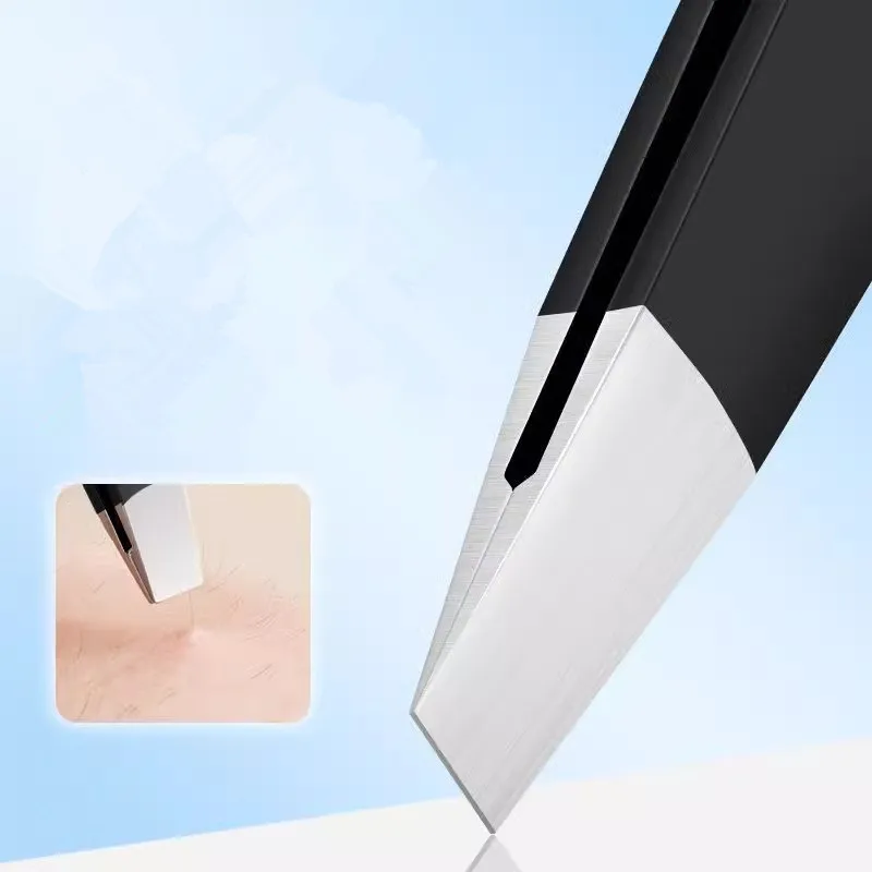Precision Stainless Steel Tweezers Hair Puller with Slanted Tip Easy to Groom Hair and Eyebrows - Eyebrow Tweezers Beauty TooL