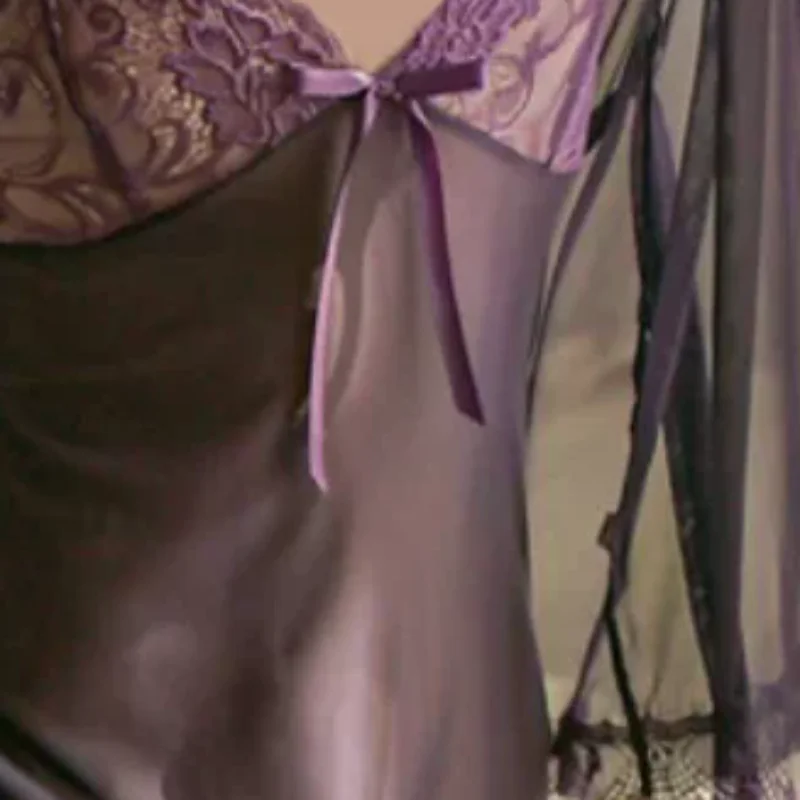 Abito con fionda in rete di pizzo e lingerie sexy e pigiama cardigan Set uniforme puro desiderio