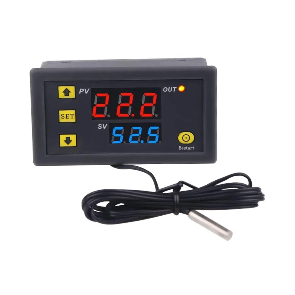 W3230 Probe Line 20A Digital Temperature Control LED Display Thermostat with Heat/Cooling Control Instrument 12V 24V AC110-220V