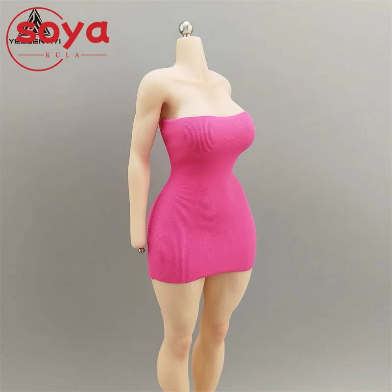 Falda ceñida sin tirantes para mujer, vestido elástico, modelo de ropa compatible con cuerpo de figura de acción de soldado AT203 AT206 AT210 VCD03, escala 1/6