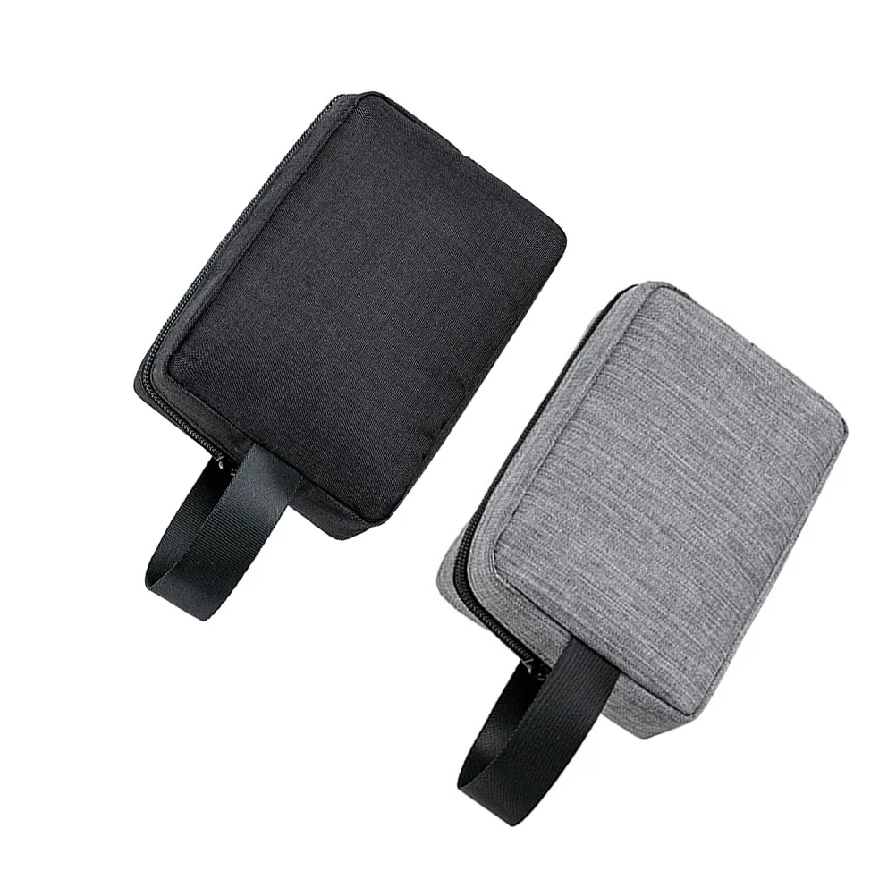 

2 pcs Digital Storage Bag Portable Organizer Travel Pouch Sundries Storage Pouch Grey Black Dustproof Scratch Resistant